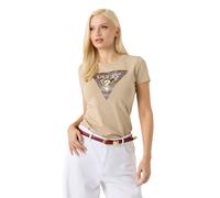 Guess Abbigliamento Donna T-shirt S Beige SS CN SNAKE TRIANGLE