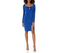 GUESS Abito a tubino da donna a maniche lunghe, Inchiostro multicolore, 46