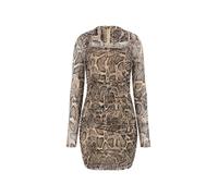GUESS Abito Bernadette da donna Eco a maniche lunghe con scollo quadrato, Phyton Stampa Pelle Naturale, XS