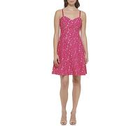 GUESS Abito da donna in pizzo con canotta, Pnk Caldo/Nudo, 42