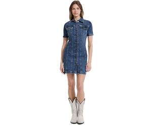 GUESS Abito Donna in Jeans W5YK55D5R11 (IT, Testo, M, Regular, Regular, Blu)