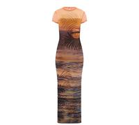 Guess - Abito Lungo Maxi in Mesh Tramonto sulla Spiaggia - - Dresses - Donna - Multicolore - L