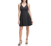Guess Abito Senza Maniche da Donna in Rilievo, Nero, 48