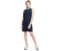 GUESS Abito Tennis Senza Maniche, Blu Navy con Colletto a Contrasto, 95% Cotone, Mini Vestito Bodycon