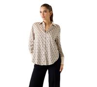 GUESS Alexandra - Camicia da donna con logo geometrico e colletto ampio, Logo 4G All Over Lov, 44