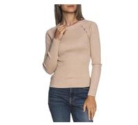 GUESS Articolo W4YR06Z3FF0 Maglione in Misto Viscosa a Coste con Filato Lurex. Girocollo. Manica Lunga Raglan con Bottoni nel Giromanica. Regular Fit