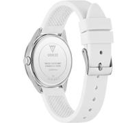 Guess AVA GW1042L1 - Orologio da polso da donna, analogico, al quarzo, in acciaio inox, 34 mm, cinturino in silicone, colore: bianco, 5 bar, colore: Argento