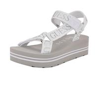 GUESS Avin, Sandali con Zeppa Donna, Bianco Argento 115, 35 EU