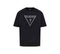GUESS Men's Eco Azha Crew Neck Over T-Shirt, Jet Black