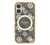 Guess, Backcover per iPhone 16 con motivo Peony 4G , Marrone