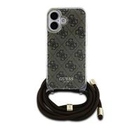 Guess, Backcover per iPhone 16 con tracolla stampata IML 4G, Marrone