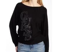 Guess Bat Sl Esmeralda Logo Swtr Maglia M/L Nera Logo Lato Donna W6BR51Z1452-JBL