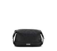 Guess Beauty case da viaggio, borsa da bagno con logo in rilievo, nero, pelle sintetica