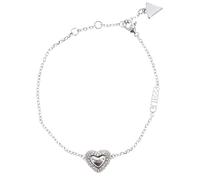 GUESS Beloved Pave Heart Bracelet L Rhodium