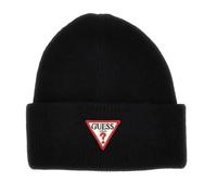 Guess Berretto Beanie Patch con Triangolo (IT, Testo, M, Black)
