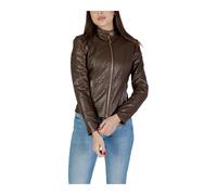 Guess - Blazer a Maniche Lunghe con Zip e Scollo Rotondo - - Jackets - Donna - Marrone - S