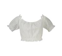 Guess, ,Blouses & Shirts ,Donna ,Bianco ,L Top Bianco con Maniche Corte e Scollo a Barca