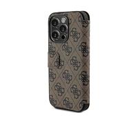 GUESS Book 4G Metal Custodia a libro per Apple iPhone 15 Pro, Marrone