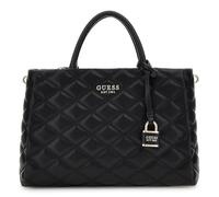 GUESS Borsa a mano imbottita, nera, design diamante con lucchetto, EST 1981, Nero