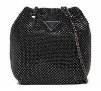 Guess Borsa A Secchiello Con Coulisse E Tracolla In Catena Con Strass In Argento