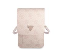 Guess, Borsa a tracolla 4G Motif Phone con logo triangolare, Rosa