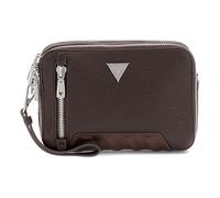 GUESS borsa a tracolla borsa da polso Torino Camera Bag Double Zip Dark Brown marrone scuro
