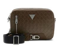 GUESS borsa a tracolla borsa da polso Torino Camera Bag Double Zip Dark Olive marrone