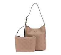 GUESS borsa a tracolla borsa per utensili Cresidia II Bucket Bag Dark Taupe Logo grigio talpa