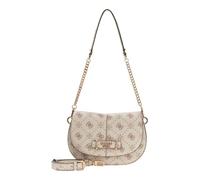 Guess Borsa a tracolla con patta modello Carrie con logo e magnete stampato Vaniglia