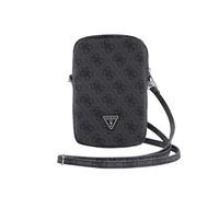 Guess, Borsa a tracolla con zip per telefono 4G con logo triangolare, Nero