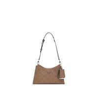 BORSA DONNA GUESS cresidia 2 borsa a spalla con zip DARK TAUPE LOGO DARK TAUPE L