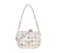 GUESS borsa a tracolla Emelie Logo Flap Shoulder Bag Multi Logo bianco