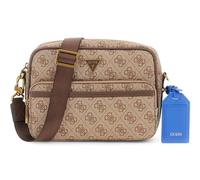GUESS borsa a tracolla Milano Crossbody Double Zip Bag Beige/Brown marrone chiaro