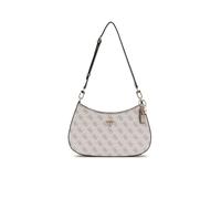 GUESS borsa a tracolla Noelle II Top Zipper Shoulder Bag Dark Taupe Logo bianco