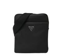 GUESS Borsa a tracolla 'SAFFIANO ECO CROSSBODY FLAT' nero / argento Uomo GUESS One Size nero / argento