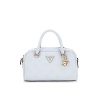 GUESS Borsa a mano da donna, design con logo in rilievo, bianco, dettagli dorati, blu