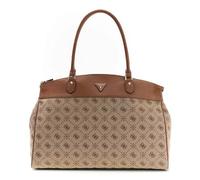 GUESS borsa da viaggio borsa a tracolla Melinda Logo Deluxe Dome Tote Latte Logo grigio talpa