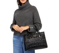 Guess Borsa Donna Spalla Silvana 2 Scomparti Tote Logo Nero Nuova