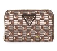 GUESS borsa G Wave SLG Medium Zip Around Wallet Brown Logo