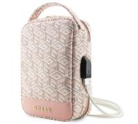 GUESS Borsa GUHBHGCFSEP Organizer Rosa GCube Stripe, Colore: rosa., Gancio per borsetta