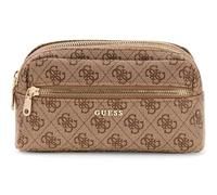 GUESS borsa per utensili borsa da toilette Double Zip Organizer Latte Logo marrone chiaro