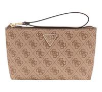 GUESS borsa per utensili Laurel II Wristlet Pouch Latte Logo marrone