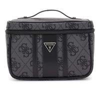 GUESS borsa trucco Erenia Toiletry Train Case Coal Logo grigio scuro