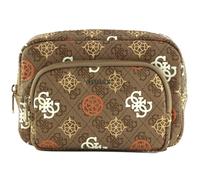 GUESS borsa trucco Travel Case Double Zip Brown Multi