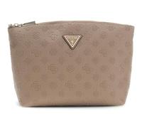 GUESS borsa trucco Wilder Top Zip Cosmetic Bag Taupe Logo beige