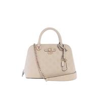 GUESS borsetta borsa a tracolla Dita Dome Satchel Bag Light Taupe Logo avorio