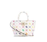 Guess borsa a tracolla Emelie Logo Mini Tote Multi Logo bianco