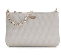 GUESS borsetta borsa per utensili Maxine Quilted Flat Pouch Light Taupe avorio