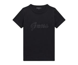 Guess - Boxy Cotton T-shirt - - Tops - Donna - Nero - XS