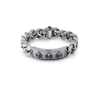 GUESS Bracciale 14MM Curb 4DC Frame Giglio AS UMB70002-S Marca